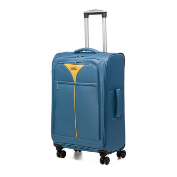 Trolley medio azzurro in tessuto Romeo Gigli, Valigie, SKU o911000274, Immagine 0